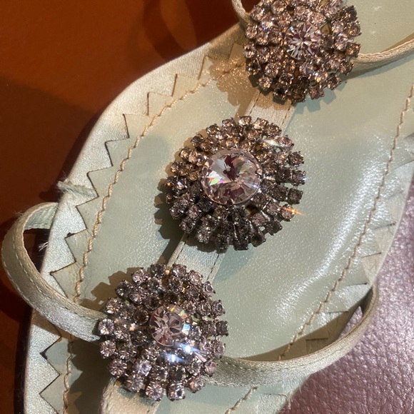 Manolo Blahnik Light Green Crystal Heels - Picture 10 of 11